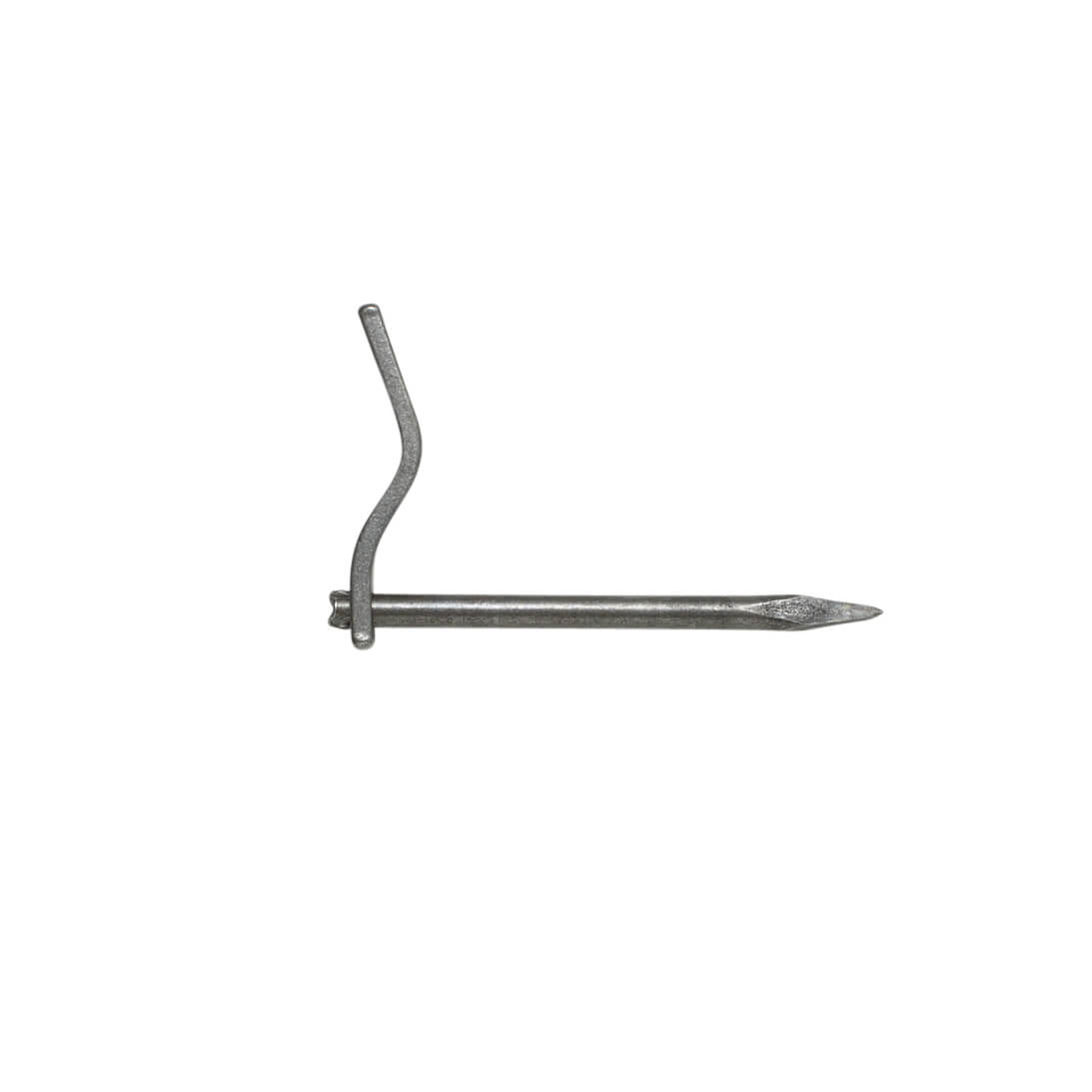 Round dutch pin with a hook on a white background