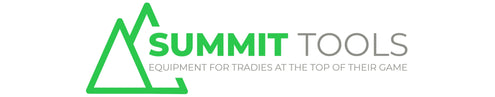 Summit Tools logo with green triangle and text on a white background