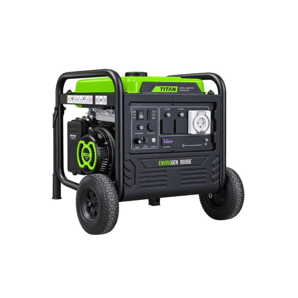 Titan Envirogen 9000IE 7.5kw Inverter Generator Electric Start - Wheels